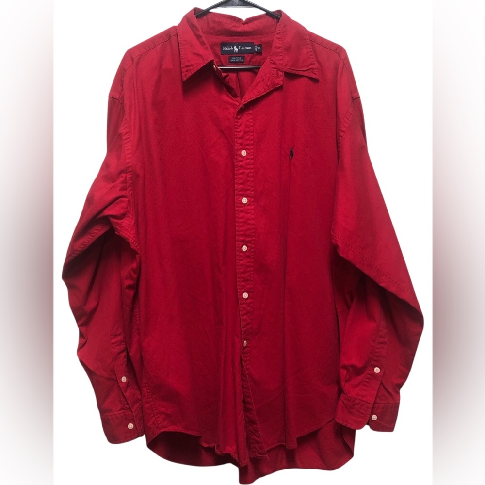 Ralph Lauren Blaire Men’s Long Sleeve Shirt.Rich Red Color.Long Sleeve, XL Great